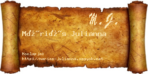 Máriás Julianna névjegykártya